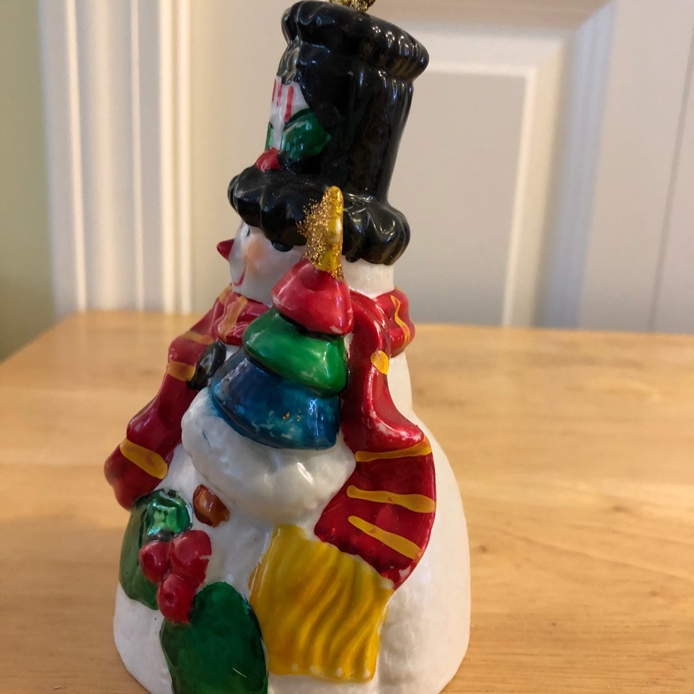 Ceramic Snowman Bell - Picture 2 of 5